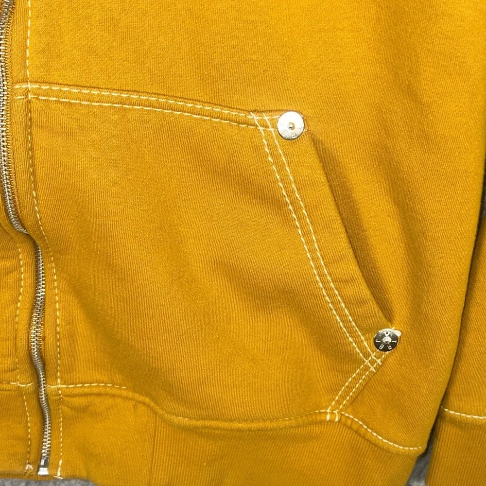 True Religion Men's Big T Zip Up Hoodie Yellow World Tour Buddha 2XL 49005-00